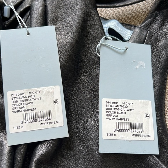 Antonio Melani Jessica Twisted Halter Neck Genuine Leather Sheath Mini Dress - Picture 15 of 16